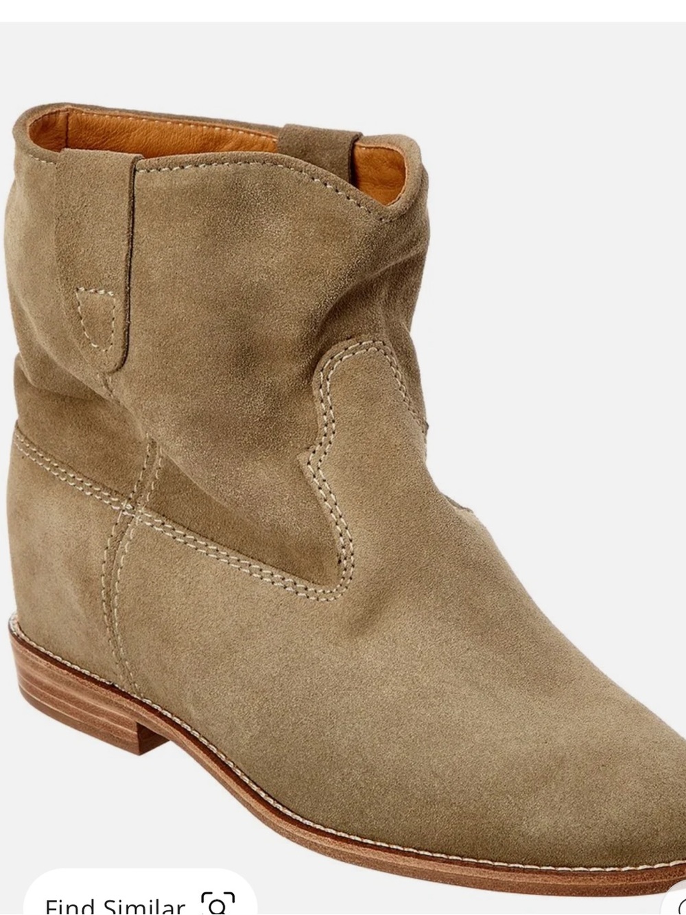 Isabel Marant Crisi Suede Ankle Boot with Hidden Wedge